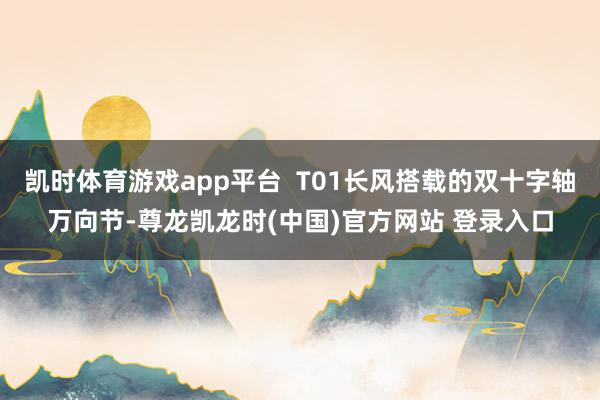 凯时体育游戏app平台  T01长风搭载的双十字轴万向节-尊龙凯龙时(中国)官方网站 登录入口