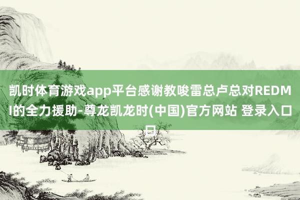 凯时体育游戏app平台感谢教唆雷总卢总对REDMI的全力援助-尊龙凯龙时(中国)官方网站 登录入口