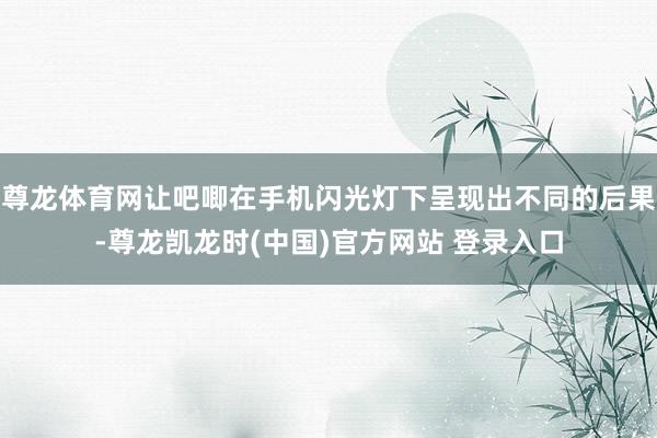尊龙体育网让吧唧在手机闪光灯下呈现出不同的后果-尊龙凯龙时(中国)官方网站 登录入口