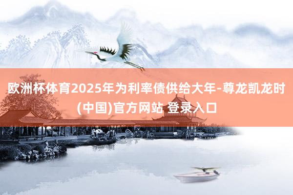 欧洲杯体育2025年为利率债供给大年-尊龙凯龙时(中国)官方网站 登录入口