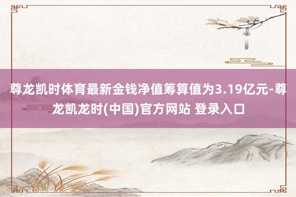 尊龙凯时体育最新金钱净值筹算值为3.19亿元-尊龙凯龙时(中国)官方网站 登录入口