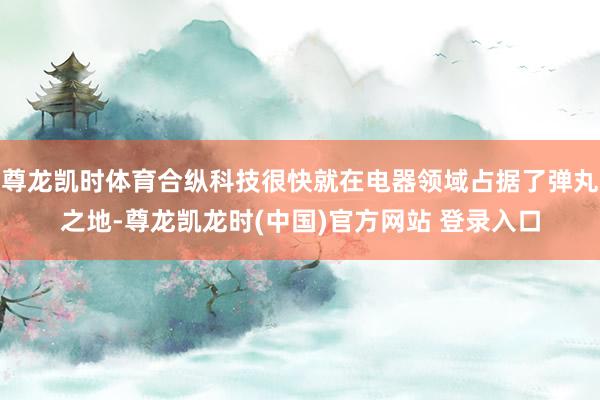 尊龙凯时体育合纵科技很快就在电器领域占据了弹丸之地-尊龙凯龙时(中国)官方网站 登录入口