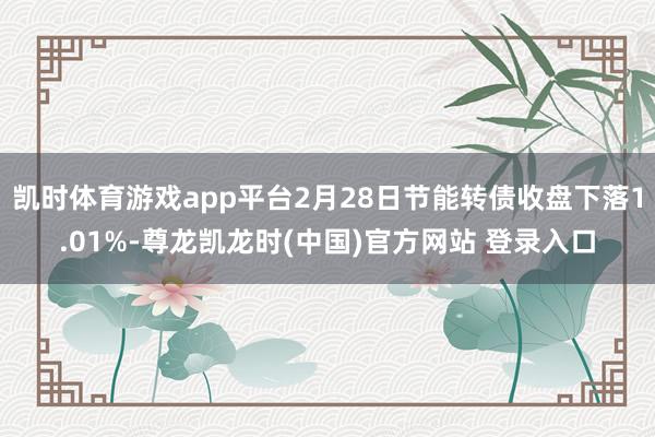 凯时体育游戏app平台2月28日节能转债收盘下落1.01%-尊龙凯龙时(中国)官方网站 登录入口