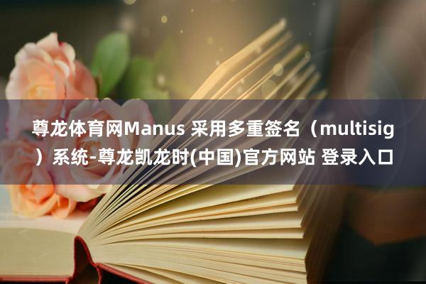 尊龙体育网Manus 采用多重签名（multisig）系统-尊龙凯龙时(中国)官方网站 登录入口