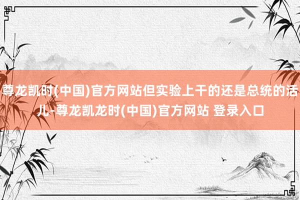 尊龙凯时(中国)官方网站但实验上干的还是总统的活儿-尊龙凯龙时(中国)官方网站 登录入口