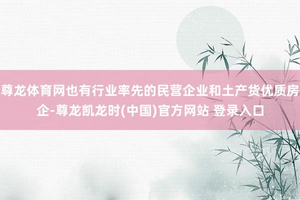 尊龙体育网也有行业率先的民营企业和土产货优质房企-尊龙凯龙时(中国)官方网站 登录入口