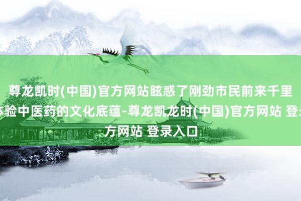 尊龙凯时(中国)官方网站眩惑了刚劲市民前来千里浸式体验中医药的文化底蕴-尊龙凯龙时(中国)官方网站 登录入口