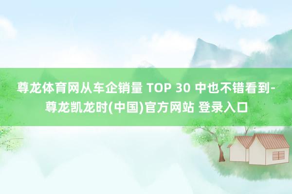 尊龙体育网从车企销量 TOP 30 中也不错看到-尊龙凯龙时(中国)官方网站 登录入口