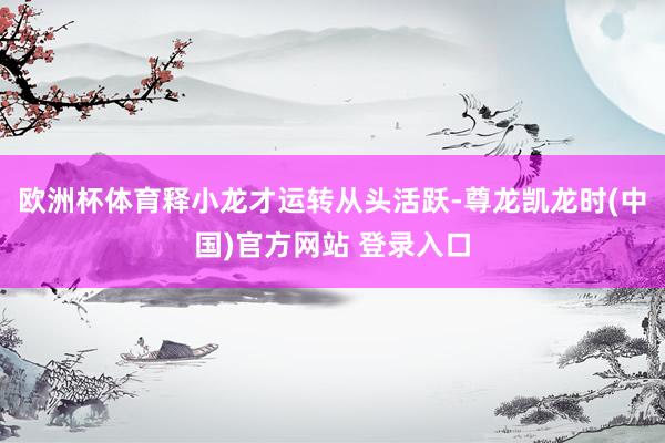 欧洲杯体育释小龙才运转从头活跃-尊龙凯龙时(中国)官方网站 登录入口