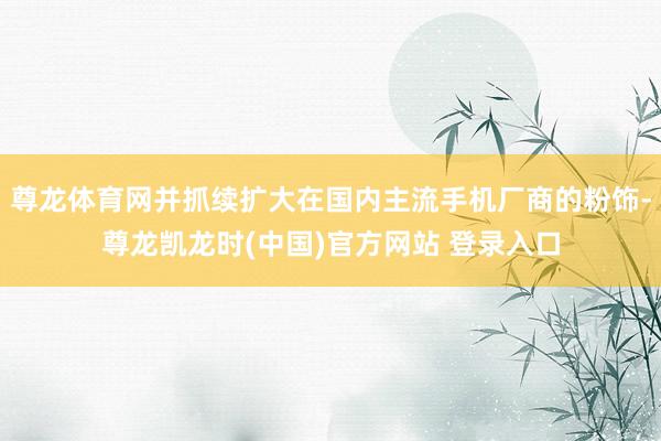 尊龙体育网并抓续扩大在国内主流手机厂商的粉饰-尊龙凯龙时(中国)官方网站 登录入口