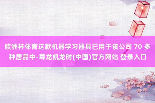 欧洲杯体育这款机器学习器具已用于该公司 70 多种居品中-尊龙凯龙时(中国)官方网站 登录入口