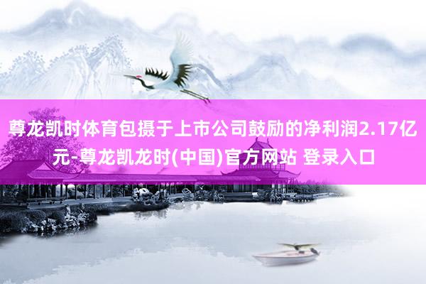 尊龙凯时体育包摄于上市公司鼓励的净利润2.17亿元-尊龙凯龙时(中国)官方网站 登录入口