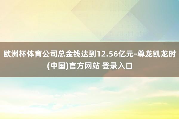 欧洲杯体育公司总金钱达到12.56亿元-尊龙凯龙时(中国)官方网站 登录入口