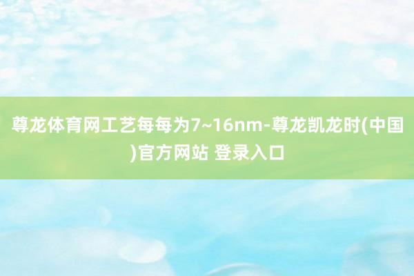 尊龙体育网工艺每每为7~16nm-尊龙凯龙时(中国)官方网站 登录入口
