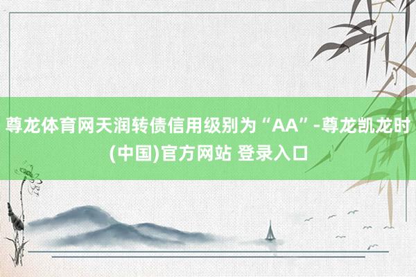 尊龙体育网天润转债信用级别为“AA”-尊龙凯龙时(中国)官方网站 登录入口