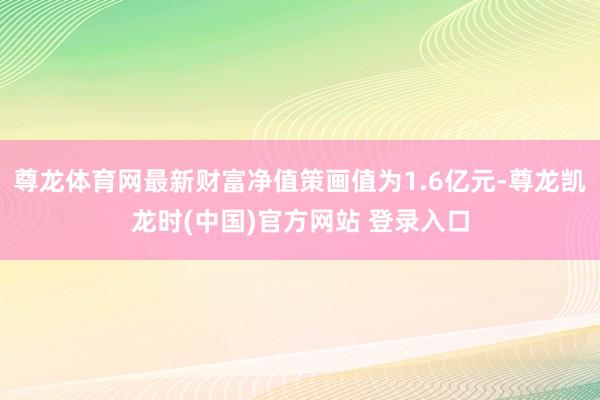 尊龙体育网最新财富净值策画值为1.6亿元-尊龙凯龙时(中国)官方网站 登录入口