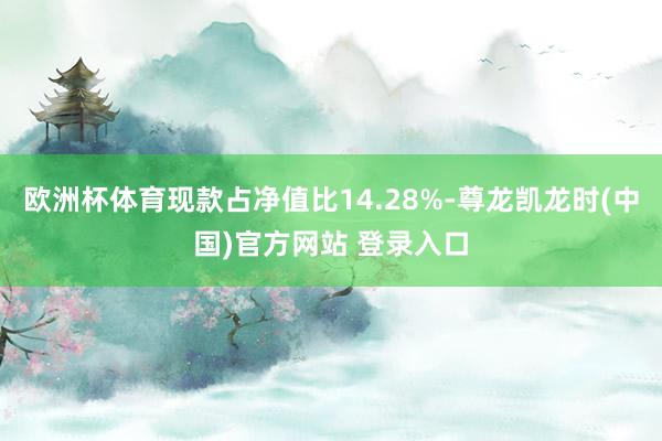 欧洲杯体育现款占净值比14.28%-尊龙凯龙时(中国)官方网站 登录入口