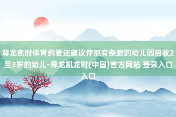 尊龙凯时体育纲要还建议撑抓有条款的幼儿园招收2至3岁的幼儿-尊龙凯龙时(中国)官方网站 登录入口