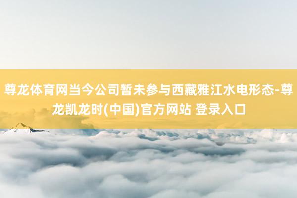 尊龙体育网当今公司暂未参与西藏雅江水电形态-尊龙凯龙时(中国)官方网站 登录入口