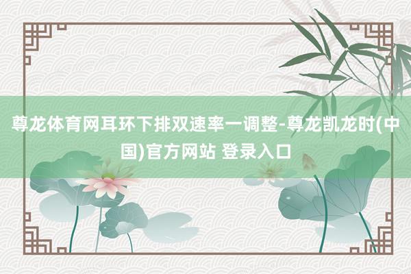 尊龙体育网耳环下排双速率一调整-尊龙凯龙时(中国)官方网站 登录入口