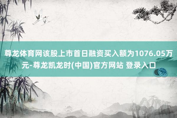 尊龙体育网该股上市首日融资买入额为1076.05万元-尊龙凯龙时(中国)官方网站 登录入口