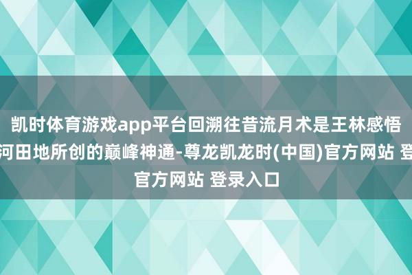 凯时体育游戏app平台回溯往昔流月术是王林感悟岁月长河田地所创的巅峰神通-尊龙凯龙时(中国)官方网站 登录入口