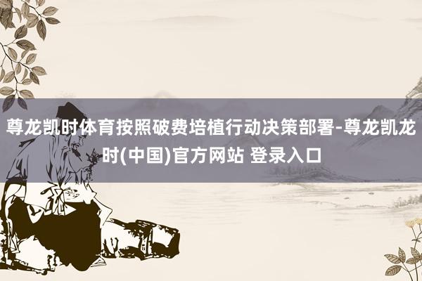 尊龙凯时体育按照破费培植行动决策部署-尊龙凯龙时(中国)官方网站 登录入口