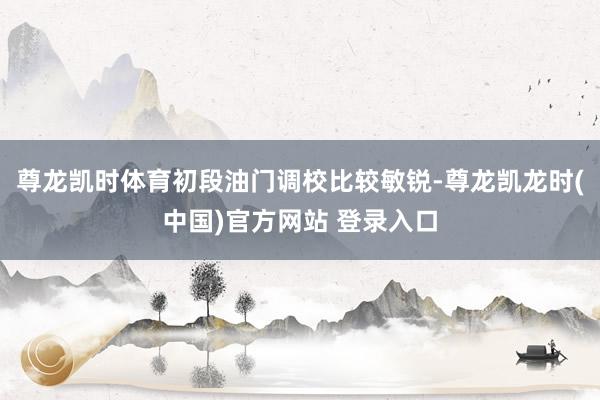尊龙凯时体育初段油门调校比较敏锐-尊龙凯龙时(中国)官方网站 登录入口