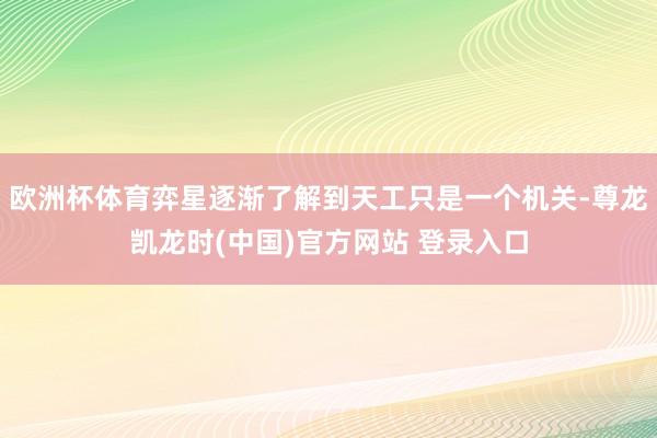 欧洲杯体育弈星逐渐了解到天工只是一个机关-尊龙凯龙时(中国)官方网站 登录入口
