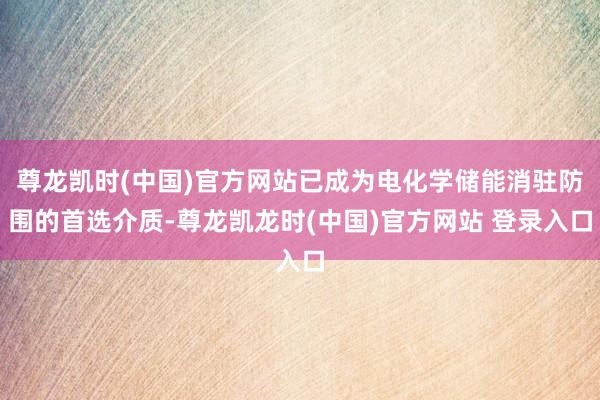 尊龙凯时(中国)官方网站已成为电化学储能消驻防围的首选介质-尊龙凯龙时(中国)官方网站 登录入口