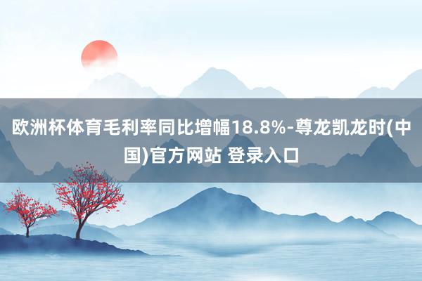 欧洲杯体育毛利率同比增幅18.8%-尊龙凯龙时(中国)官方网站 登录入口