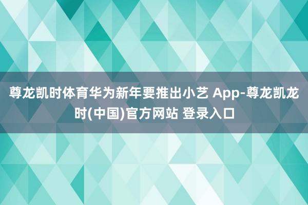尊龙凯时体育华为新年要推出小艺 App-尊龙凯龙时(中国)官方网站 登录入口