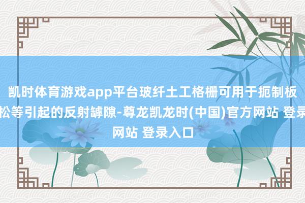 凯时体育游戏app平台玻纤土工格栅可用于扼制板块放松等引起的反射罅隙-尊龙凯龙时(中国)官方网站 登录入口