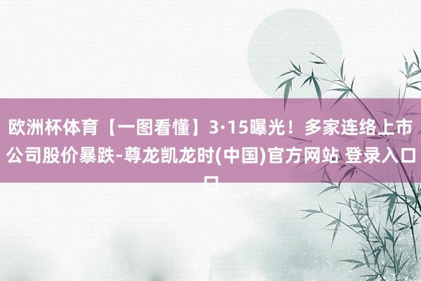 欧洲杯体育【一图看懂】3·15曝光！多家连络上市公司股价暴跌-尊龙凯龙时(中国)官方网站 登录入口