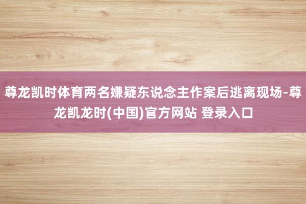 尊龙凯时体育两名嫌疑东说念主作案后逃离现场-尊龙凯龙时(中国)官方网站 登录入口